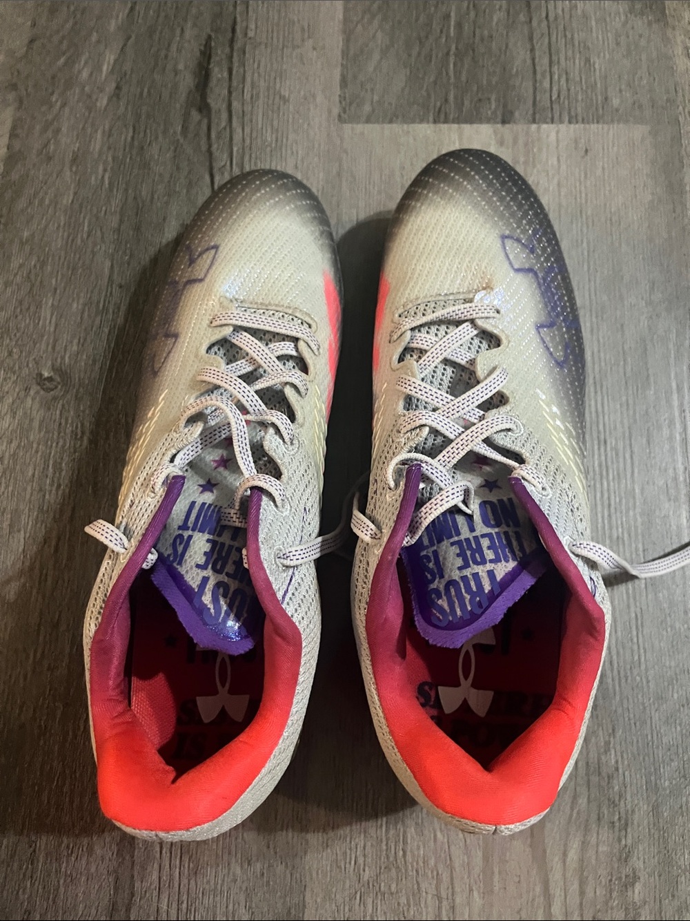 Under Armour Women's Gradient Soccer Cleats - White, Purple & Coral